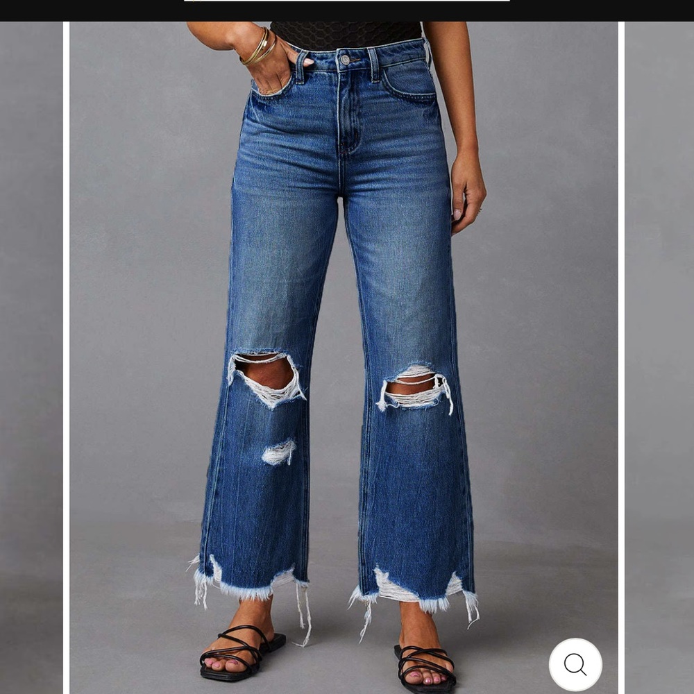 Distressed Blue Jeans